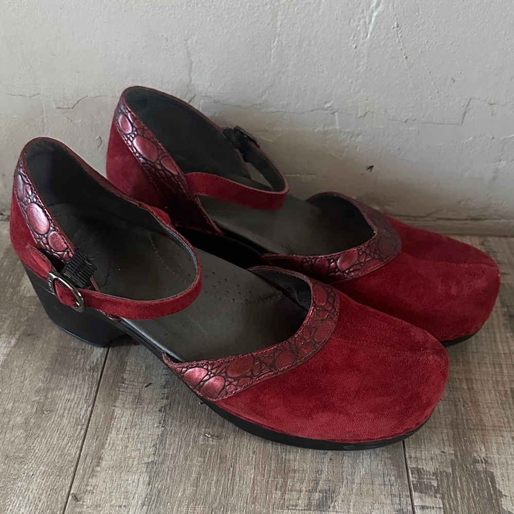 Dansko Red Mary Jane Heels - Picture 2 of 3